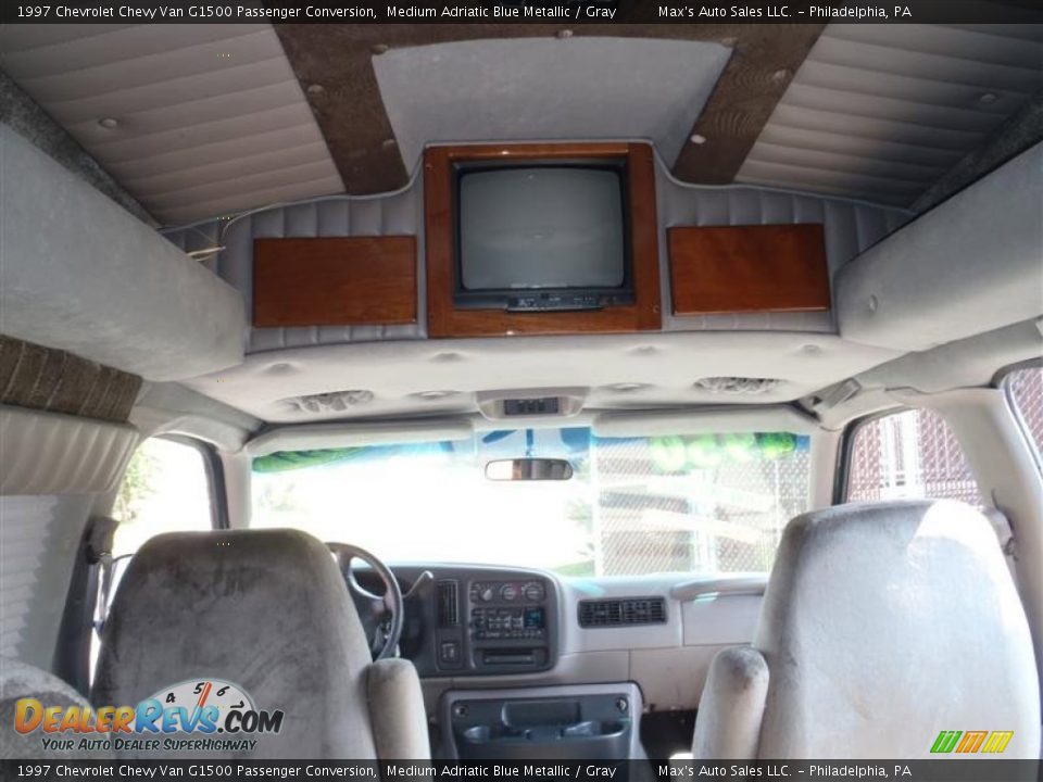 1997 Chevrolet Chevy Van G1500 Passenger Conversion Medium Adriatic Blue Metallic / Gray Photo #32