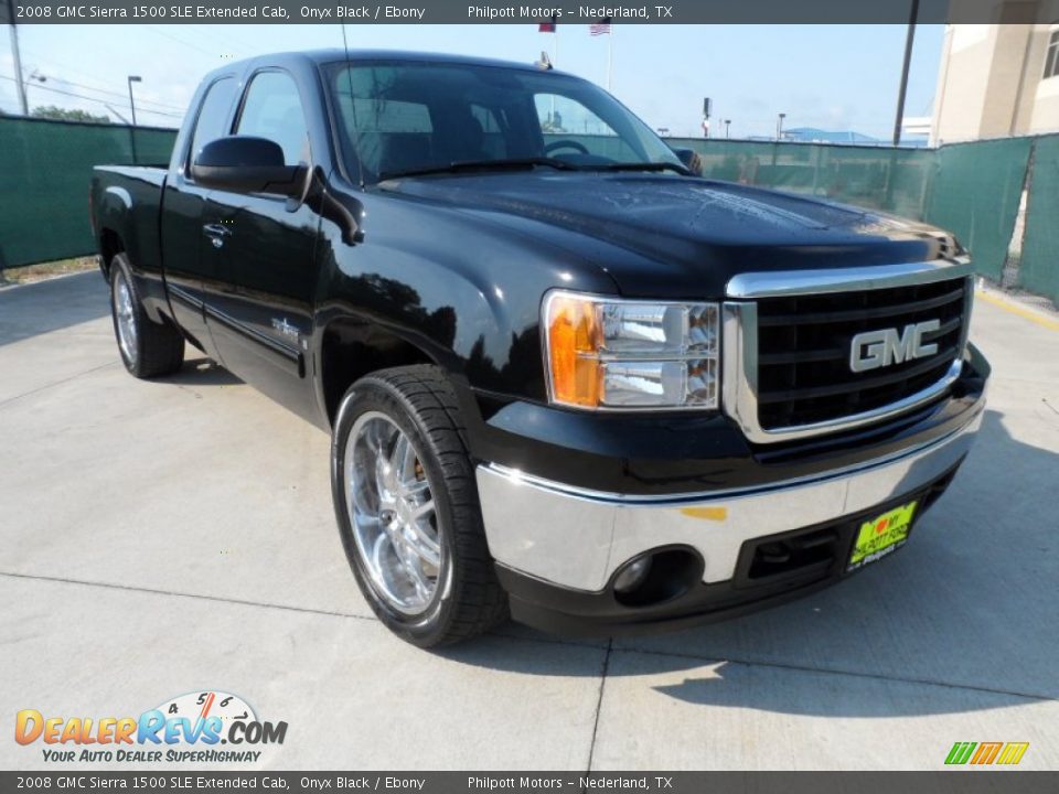 2008 GMC Sierra 1500 SLE Extended Cab Onyx Black / Ebony Photo #1