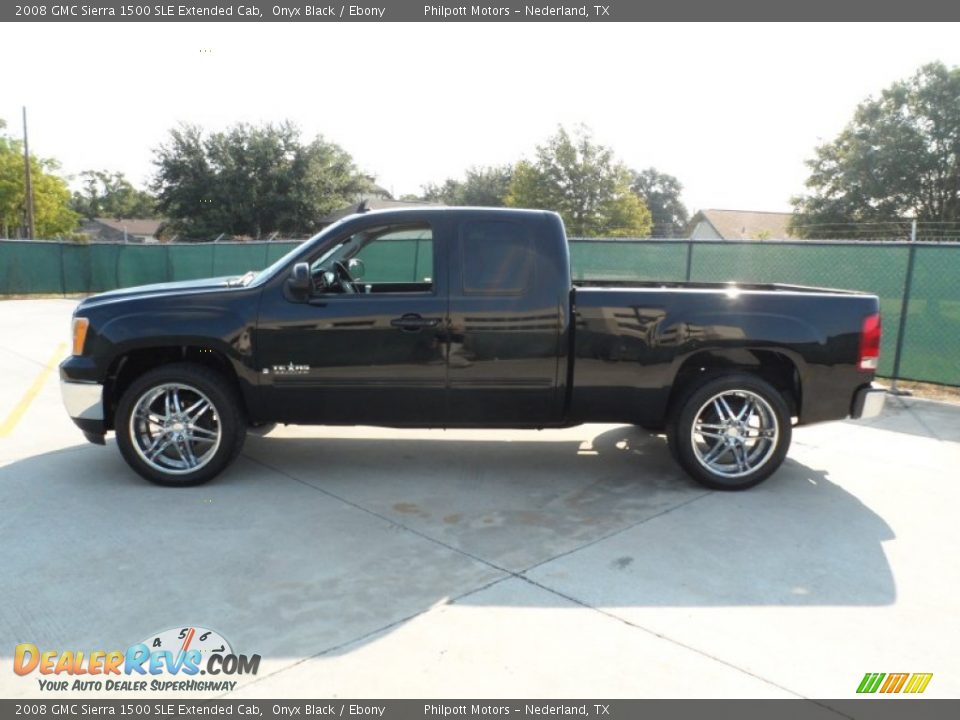 2008 GMC Sierra 1500 SLE Extended Cab Onyx Black / Ebony Photo #6