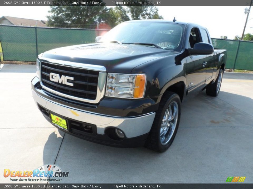 2008 GMC Sierra 1500 SLE Extended Cab Onyx Black / Ebony Photo #7