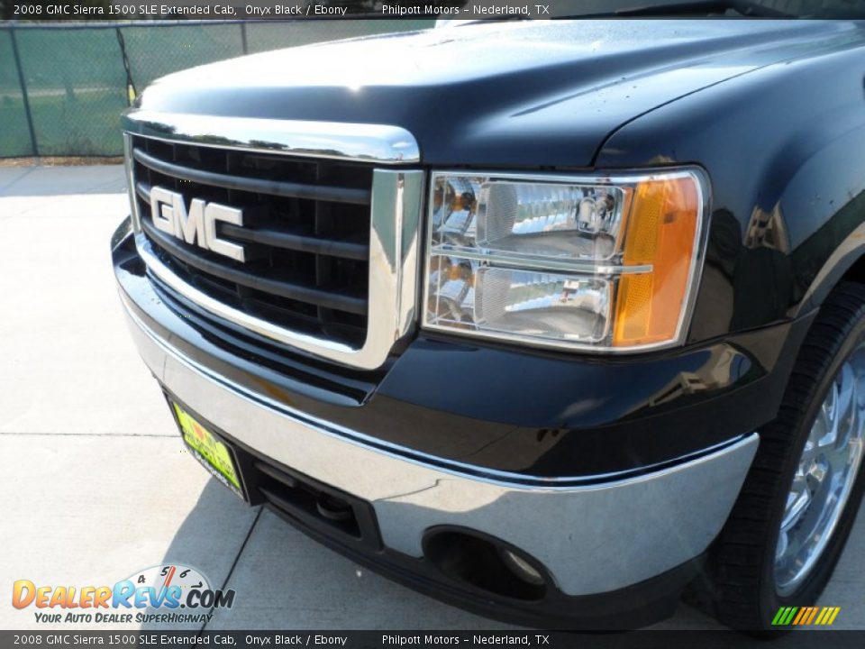 2008 GMC Sierra 1500 SLE Extended Cab Onyx Black / Ebony Photo #10