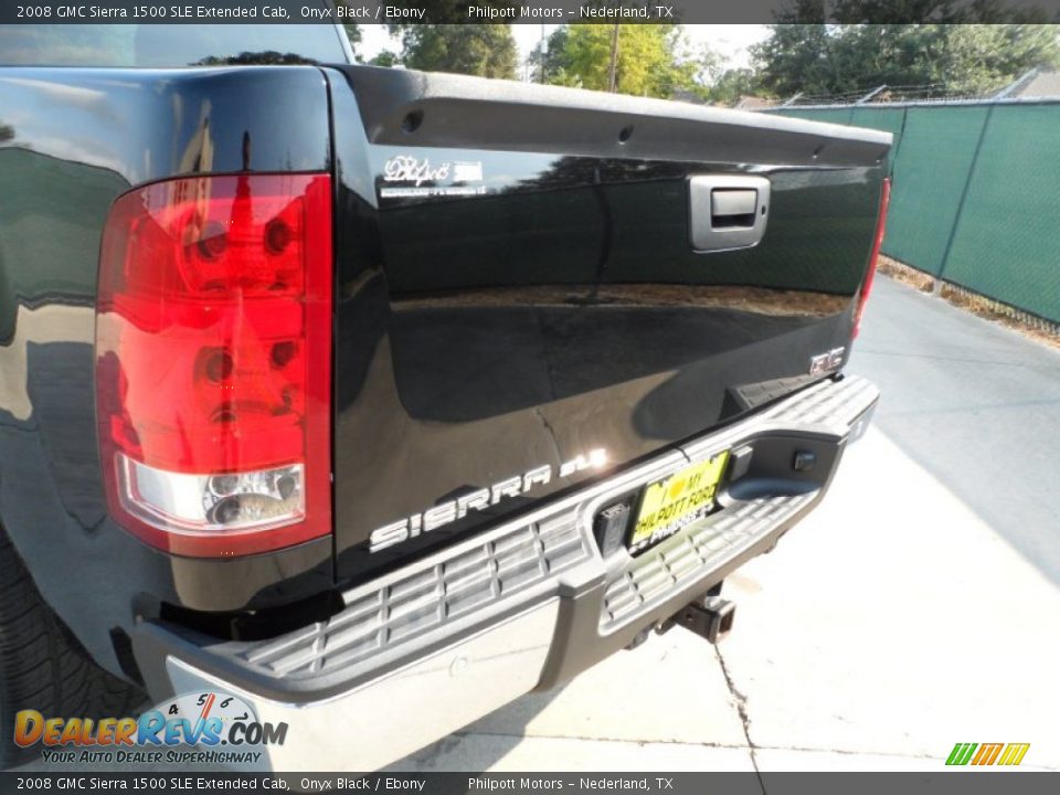 2008 GMC Sierra 1500 SLE Extended Cab Onyx Black / Ebony Photo #21