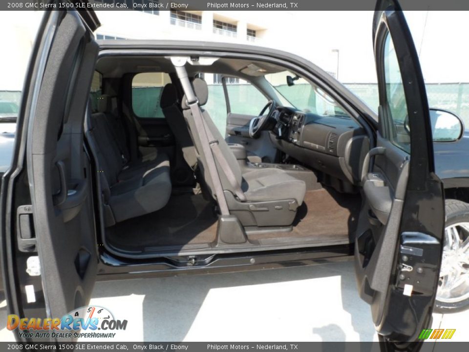 2008 GMC Sierra 1500 SLE Extended Cab Onyx Black / Ebony Photo #26