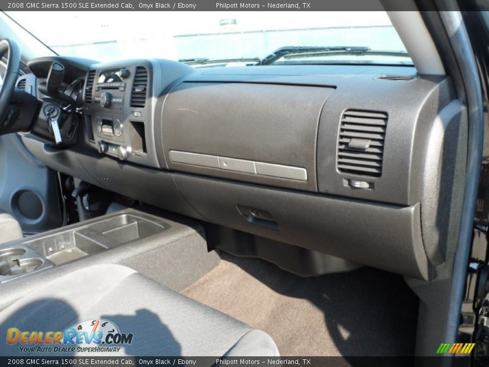 2008 GMC Sierra 1500 SLE Extended Cab Onyx Black / Ebony Photo #28