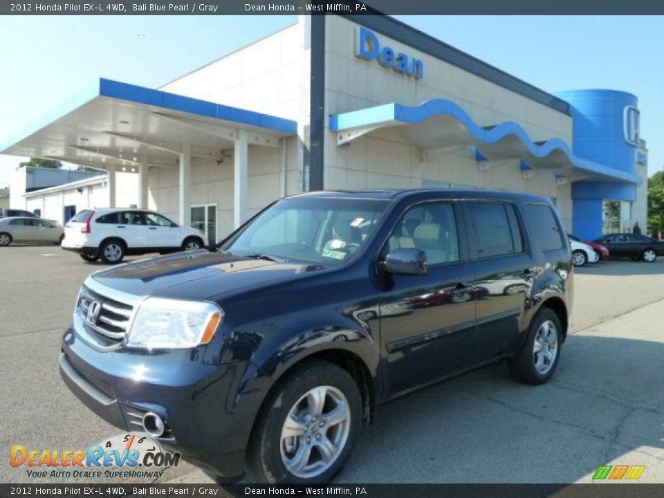 2012 Honda Pilot EX-L 4WD Bali Blue Pearl / Gray Photo #1