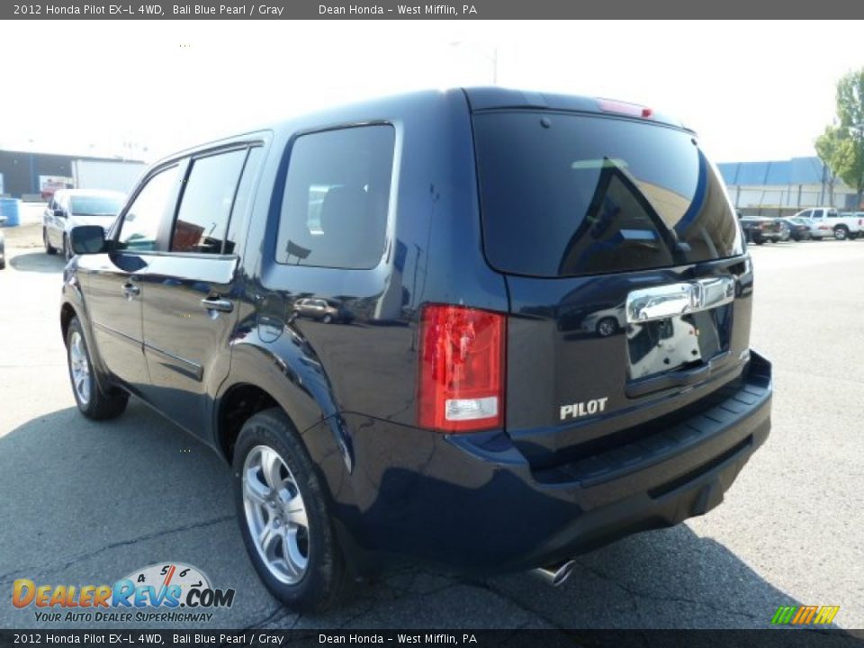 2012 Honda Pilot EX-L 4WD Bali Blue Pearl / Gray Photo #3