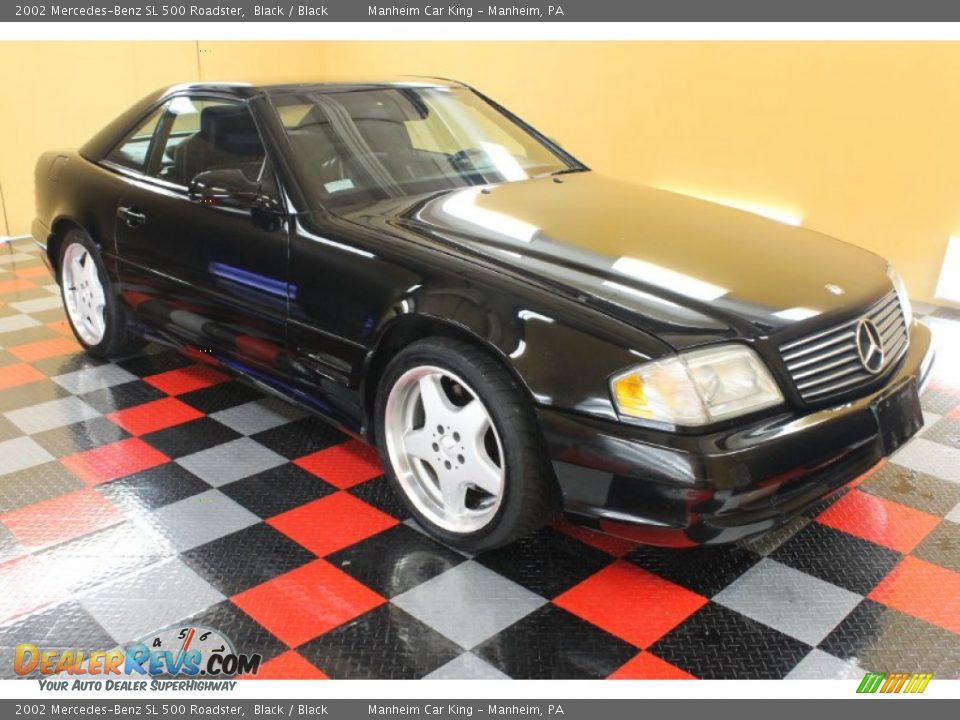 2002 Mercedes-Benz SL 500 Roadster Black / Black Photo #1