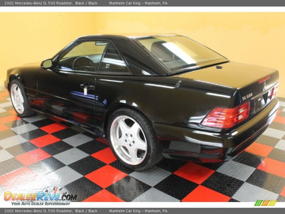 2002 Mercedes-Benz SL 500 Roadster Black / Black Photo #2
