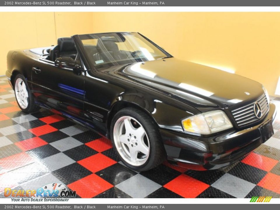 2002 Mercedes-Benz SL 500 Roadster Black / Black Photo #5