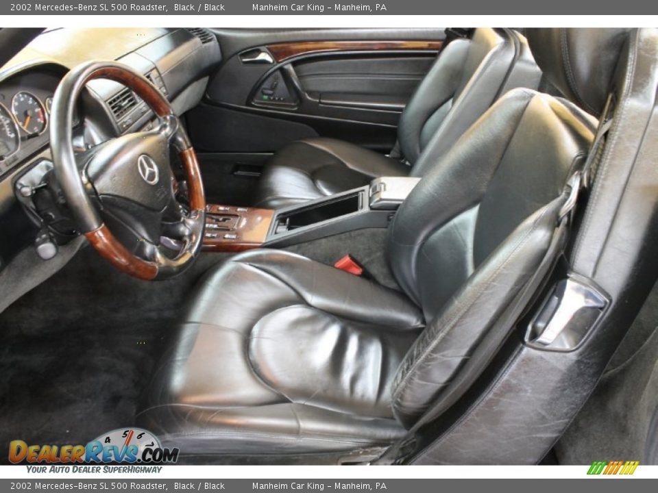 Black Interior - 2002 Mercedes-Benz SL 500 Roadster Photo #12