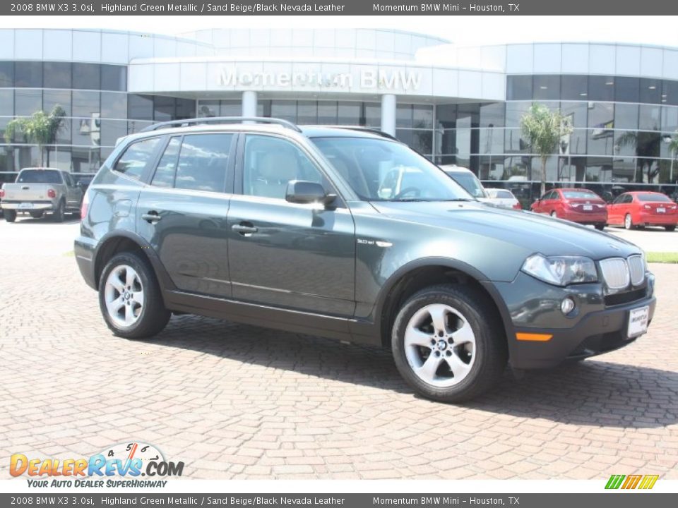 2008 BMW X3 3.0si Highland Green Metallic / Sand Beige/Black Nevada Leather Photo #1