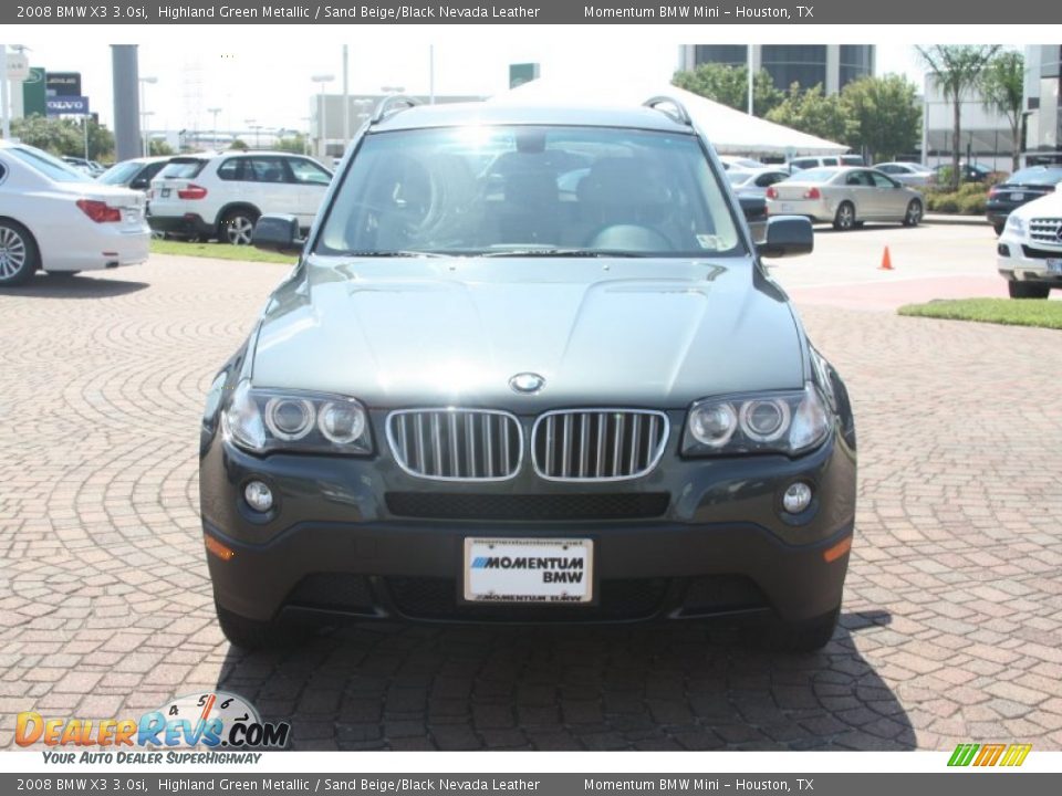 2008 BMW X3 3.0si Highland Green Metallic / Sand Beige/Black Nevada Leather Photo #2