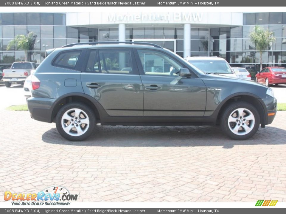 2008 BMW X3 3.0si Highland Green Metallic / Sand Beige/Black Nevada Leather Photo #3