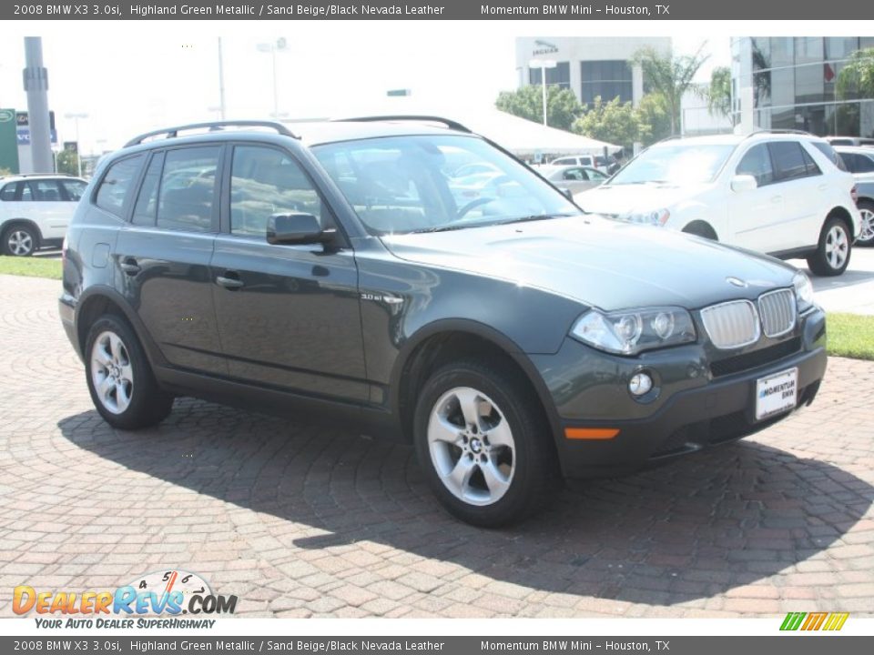 2008 BMW X3 3.0si Highland Green Metallic / Sand Beige/Black Nevada Leather Photo #4