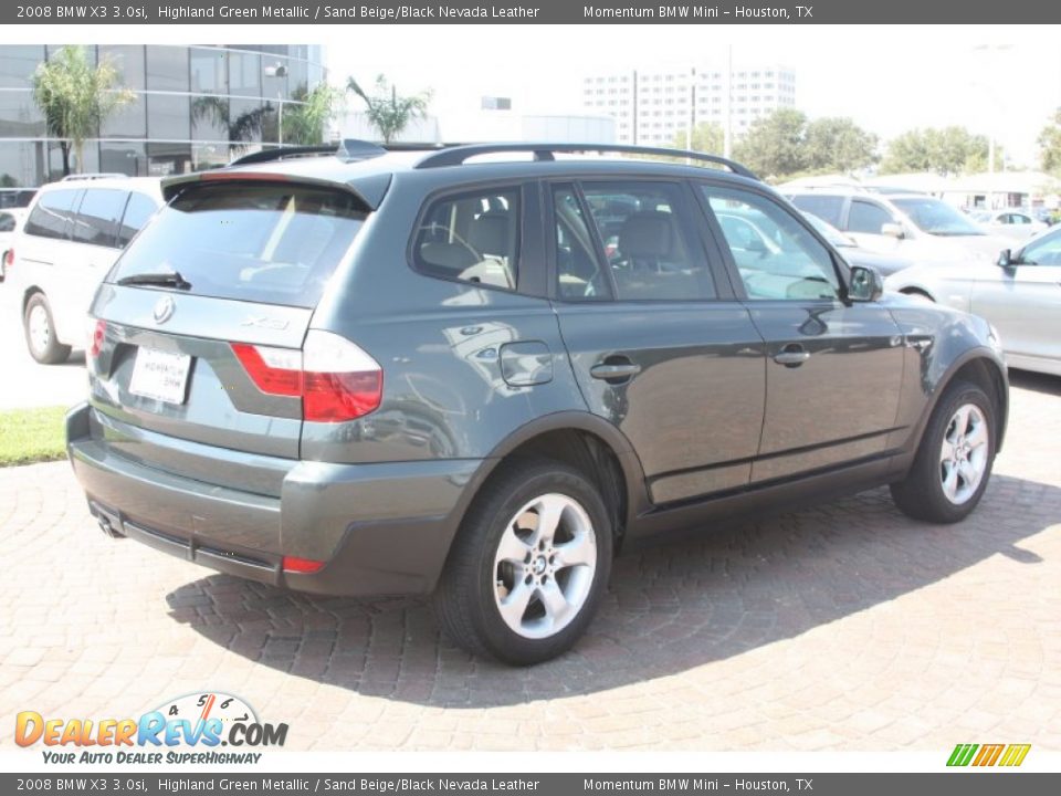 2008 BMW X3 3.0si Highland Green Metallic / Sand Beige/Black Nevada Leather Photo #7