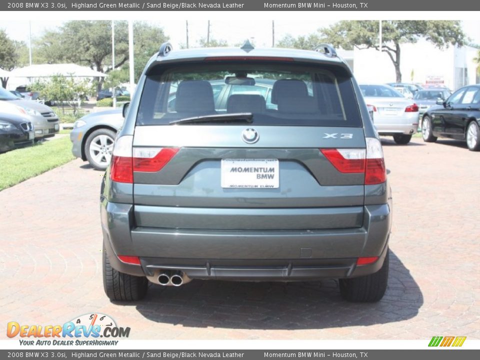 2008 BMW X3 3.0si Highland Green Metallic / Sand Beige/Black Nevada Leather Photo #8