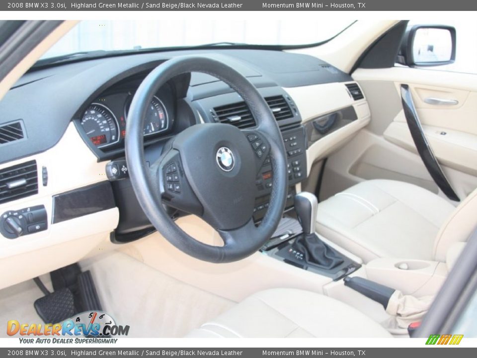 2008 BMW X3 3.0si Highland Green Metallic / Sand Beige/Black Nevada Leather Photo #10