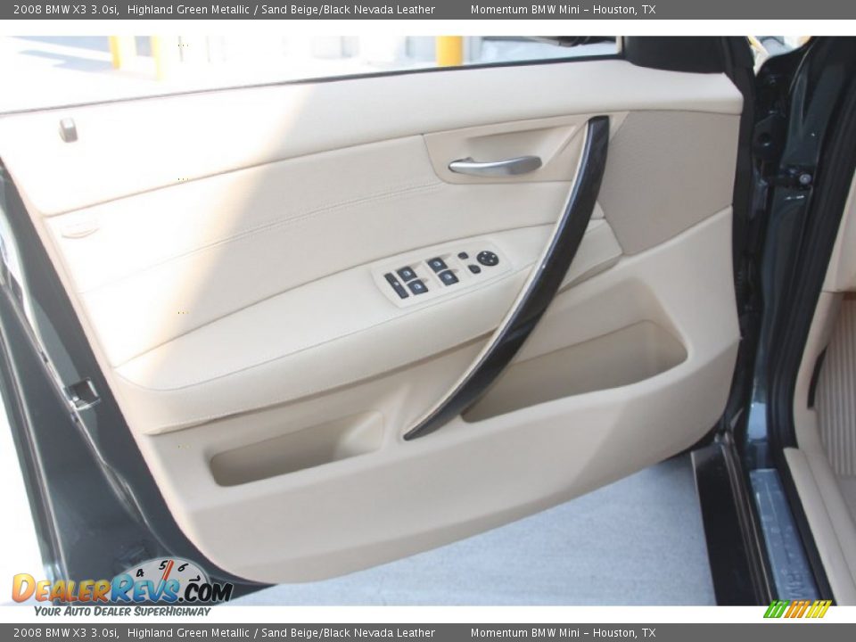 2008 BMW X3 3.0si Highland Green Metallic / Sand Beige/Black Nevada Leather Photo #14