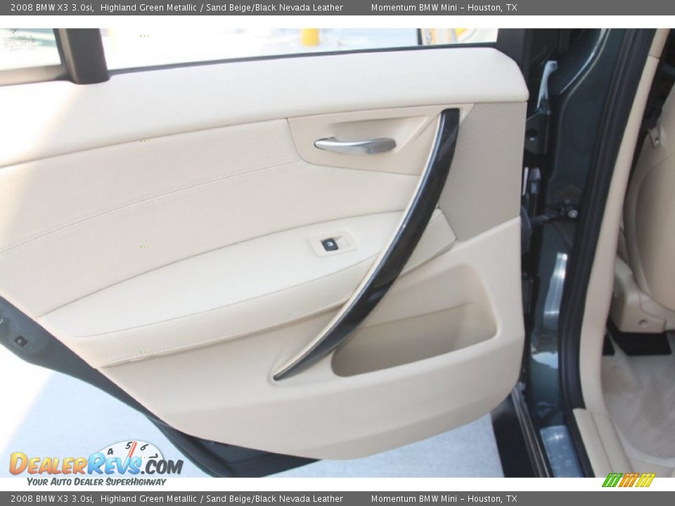 2008 BMW X3 3.0si Highland Green Metallic / Sand Beige/Black Nevada Leather Photo #25
