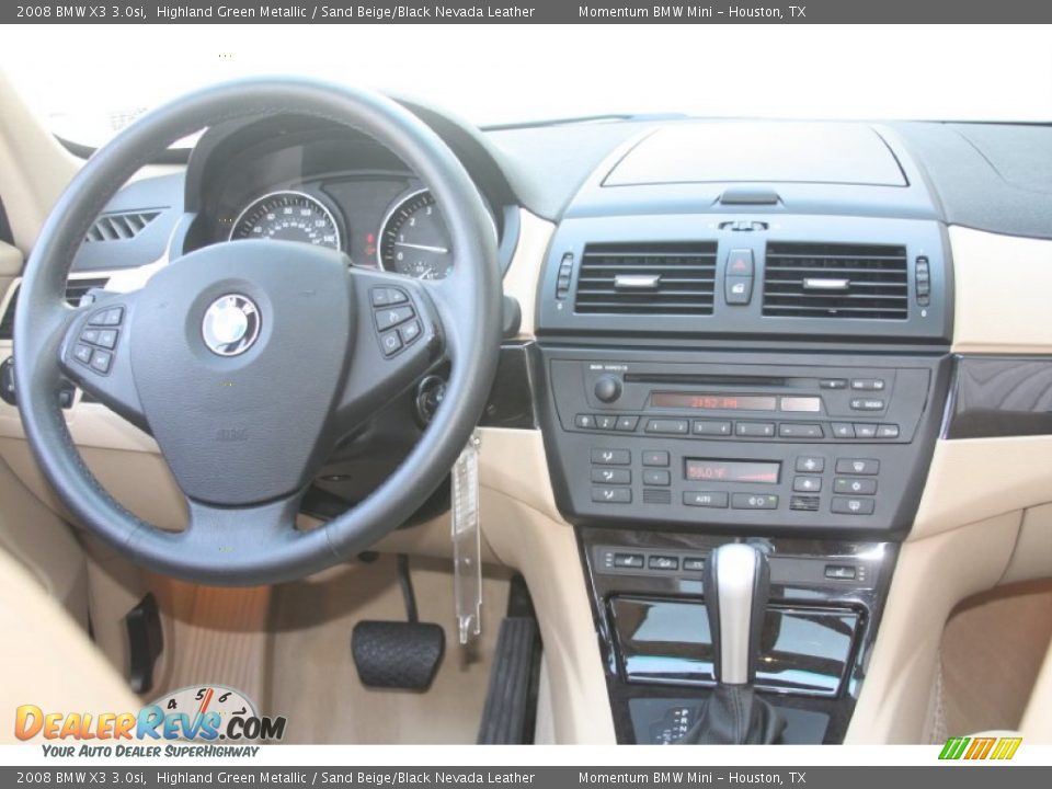 2008 BMW X3 3.0si Highland Green Metallic / Sand Beige/Black Nevada Leather Photo #26