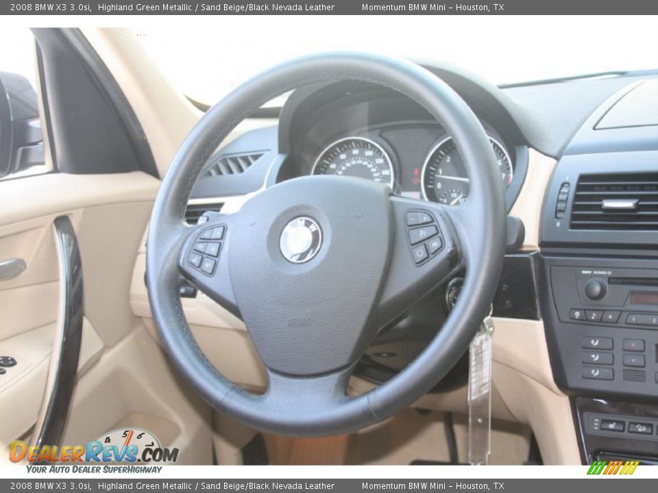 2008 BMW X3 3.0si Highland Green Metallic / Sand Beige/Black Nevada Leather Photo #27