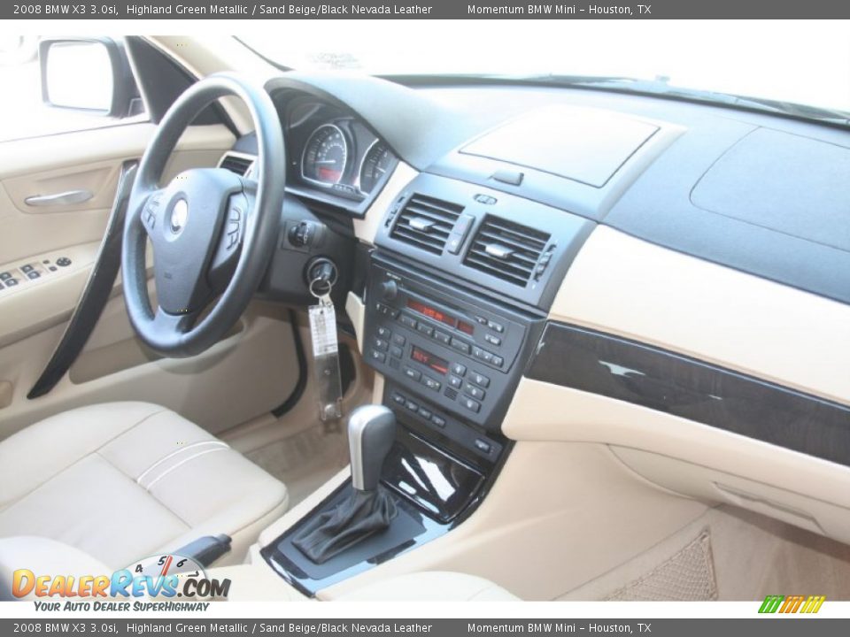 2008 BMW X3 3.0si Highland Green Metallic / Sand Beige/Black Nevada Leather Photo #31