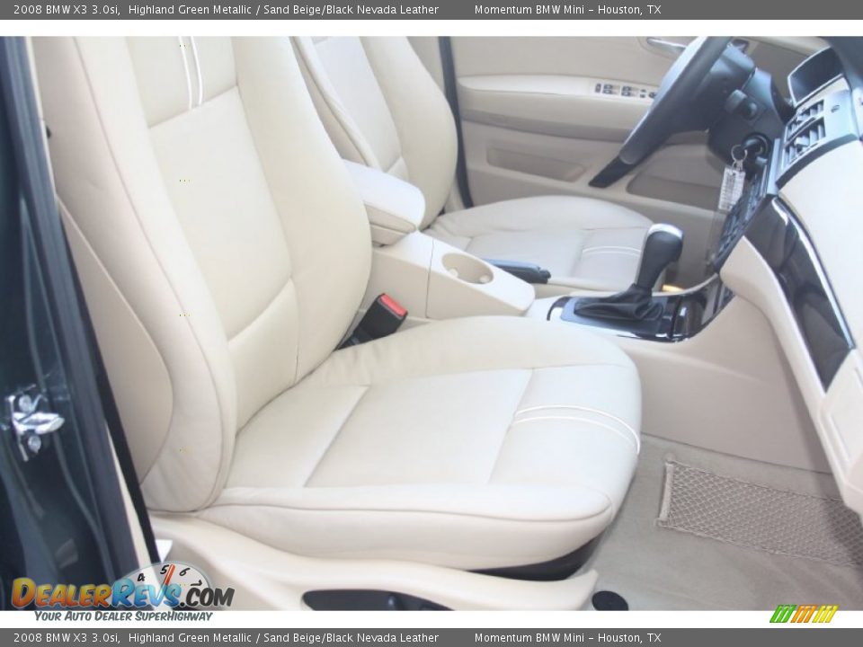 2008 BMW X3 3.0si Highland Green Metallic / Sand Beige/Black Nevada Leather Photo #34