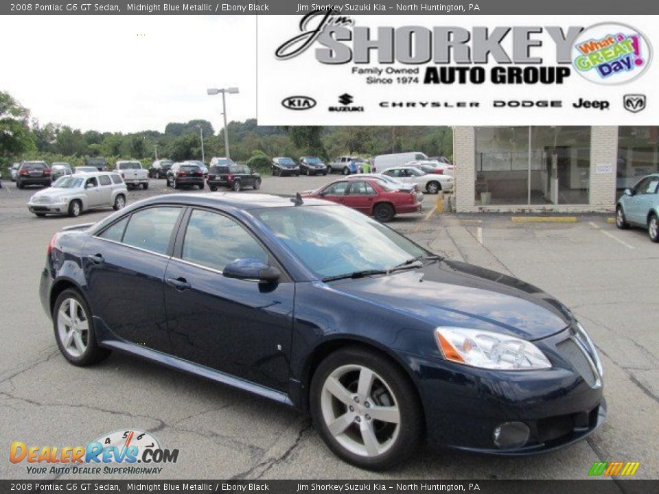 2008 Pontiac G6 GT Sedan Midnight Blue Metallic / Ebony Black Photo #1