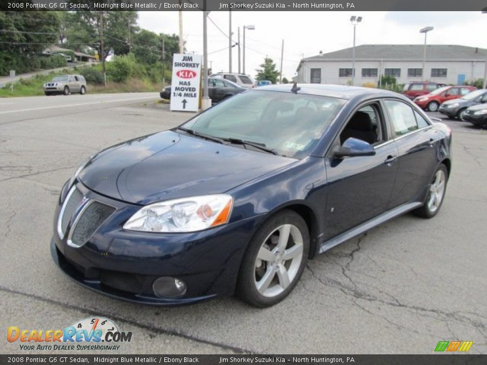 2008 Pontiac G6 GT Sedan Midnight Blue Metallic / Ebony Black Photo #7