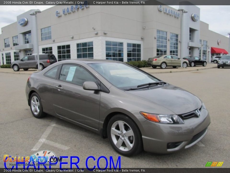 2008 Honda Civic EX Coupe Galaxy Gray Metallic / Gray Photo #1