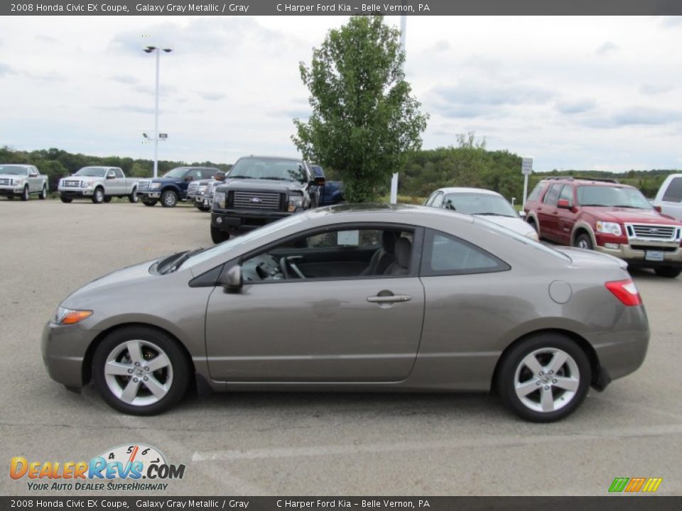 2008 Honda Civic EX Coupe Galaxy Gray Metallic / Gray Photo #7