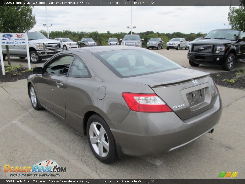 2008 Honda Civic EX Coupe Galaxy Gray Metallic / Gray Photo #8