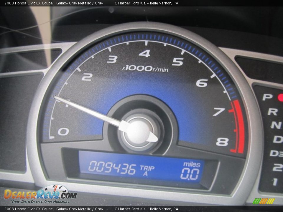 2008 Honda Civic EX Coupe Galaxy Gray Metallic / Gray Photo #25