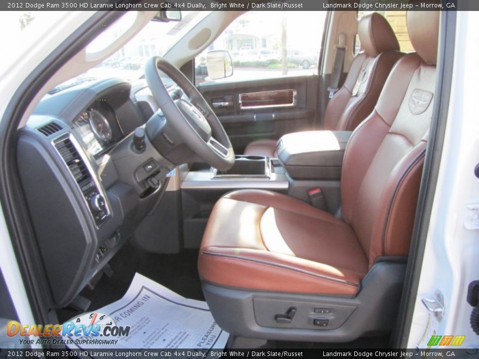 Dark Slate/Russet Interior - 2012 Dodge Ram 3500 HD Laramie Longhorn Crew Cab 4x4 Dually Photo #7