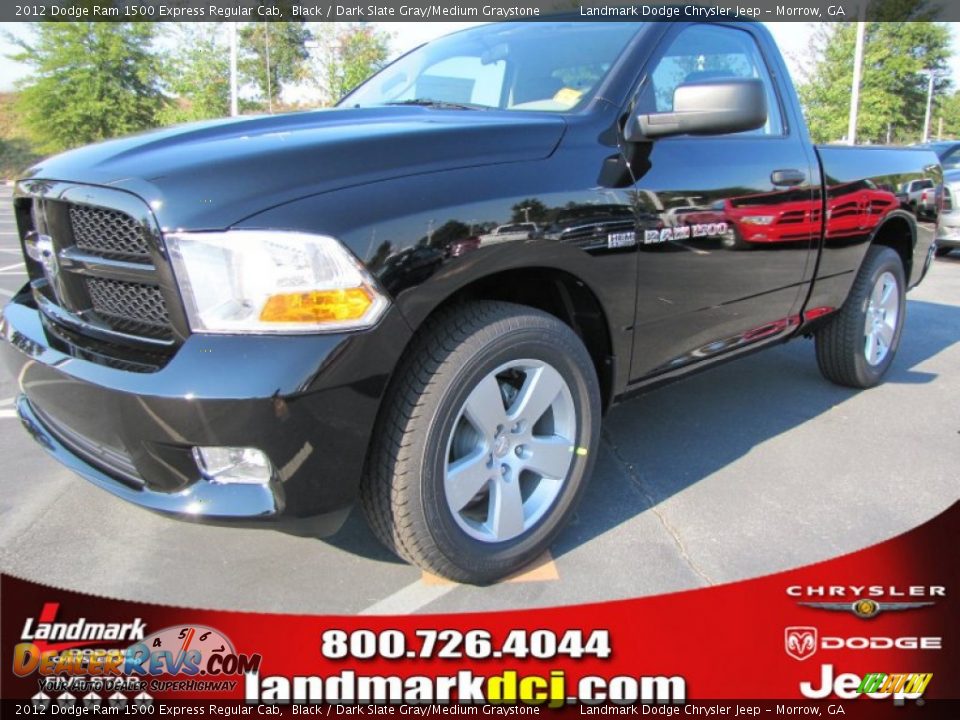 2012 Dodge Ram 1500 Express Regular Cab Black / Dark Slate Gray/Medium Graystone Photo #1