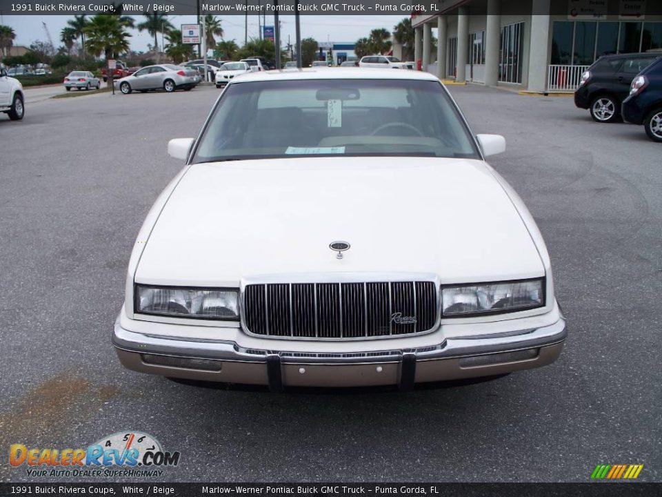 1991 Buick Riviera Coupe White / Beige Photo #3