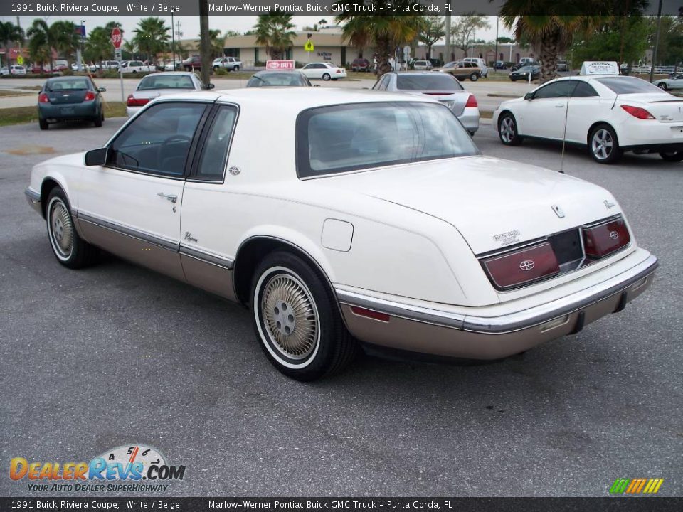 1991 Buick Riviera Coupe White / Beige Photo #7