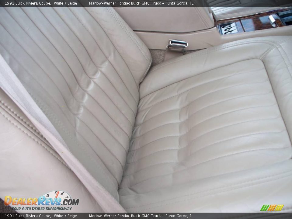 1991 Buick Riviera Coupe White / Beige Photo #16