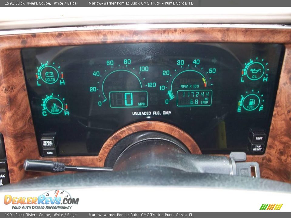 1991 Buick Riviera Coupe White / Beige Photo #24