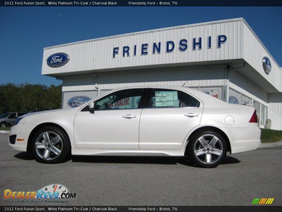 2012 Ford Fusion Sport White Platinum Tri-Coat / Charcoal Black Photo #1
