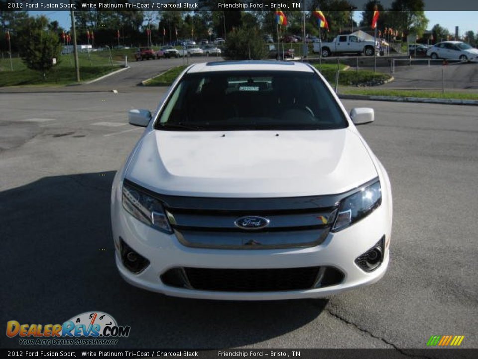 2012 Ford Fusion Sport White Platinum Tri-Coat / Charcoal Black Photo #3