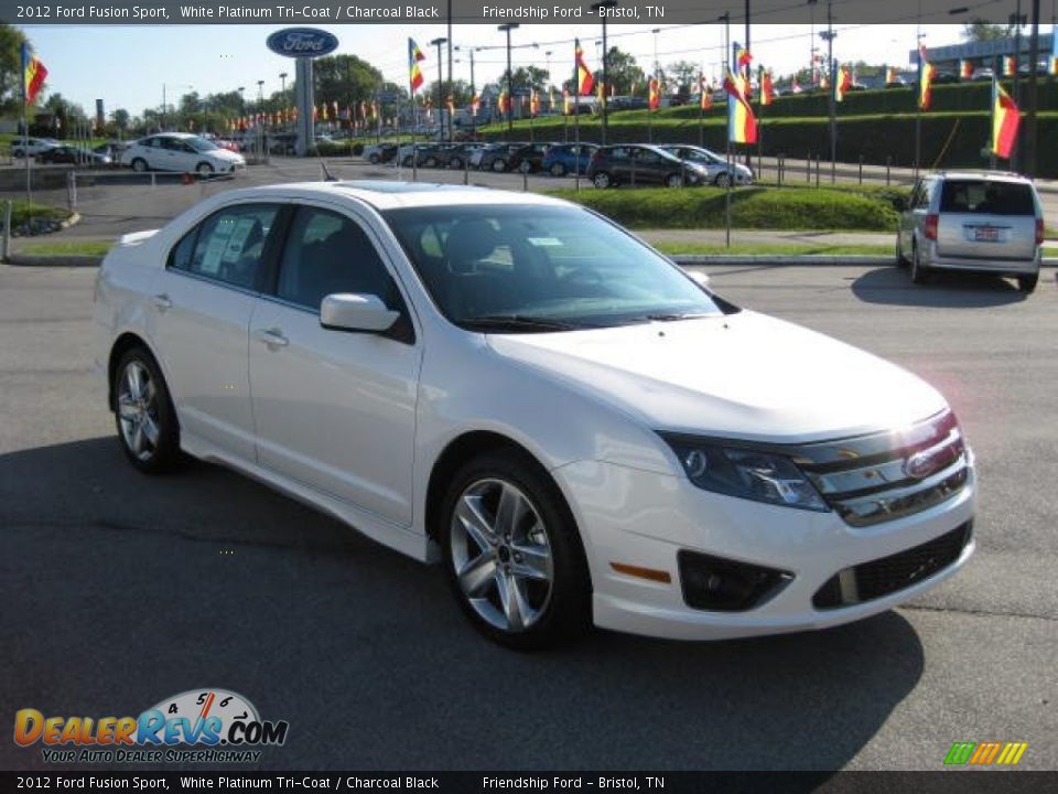2012 Ford Fusion Sport White Platinum Tri-Coat / Charcoal Black Photo #4
