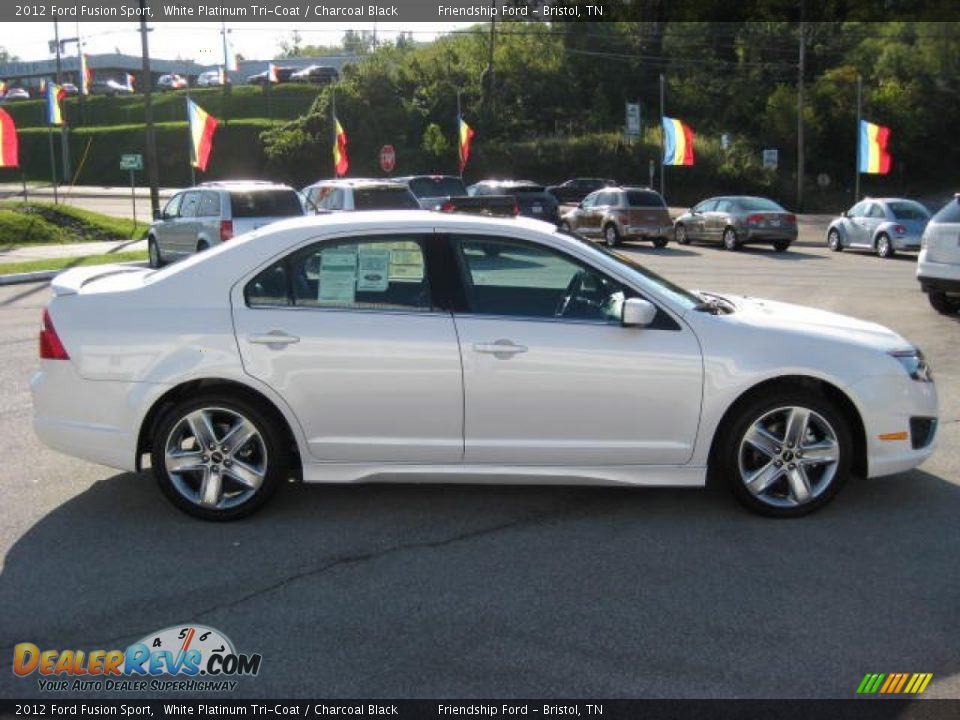 2012 Ford Fusion Sport White Platinum Tri-Coat / Charcoal Black Photo #5