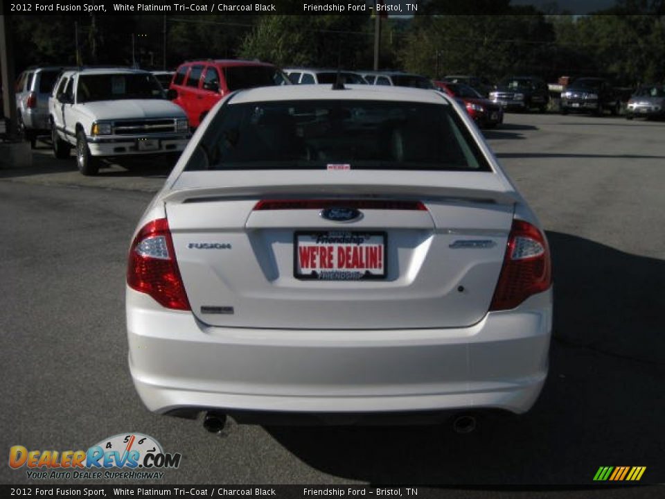 2012 Ford Fusion Sport White Platinum Tri-Coat / Charcoal Black Photo #7