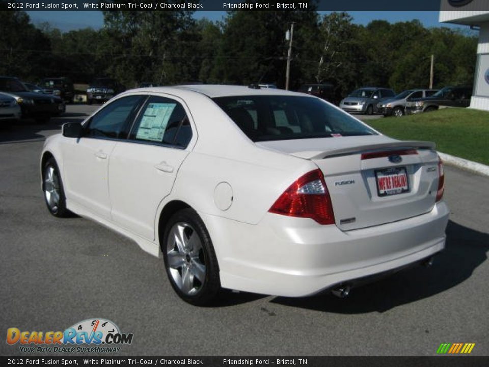 2012 Ford Fusion Sport White Platinum Tri-Coat / Charcoal Black Photo #8