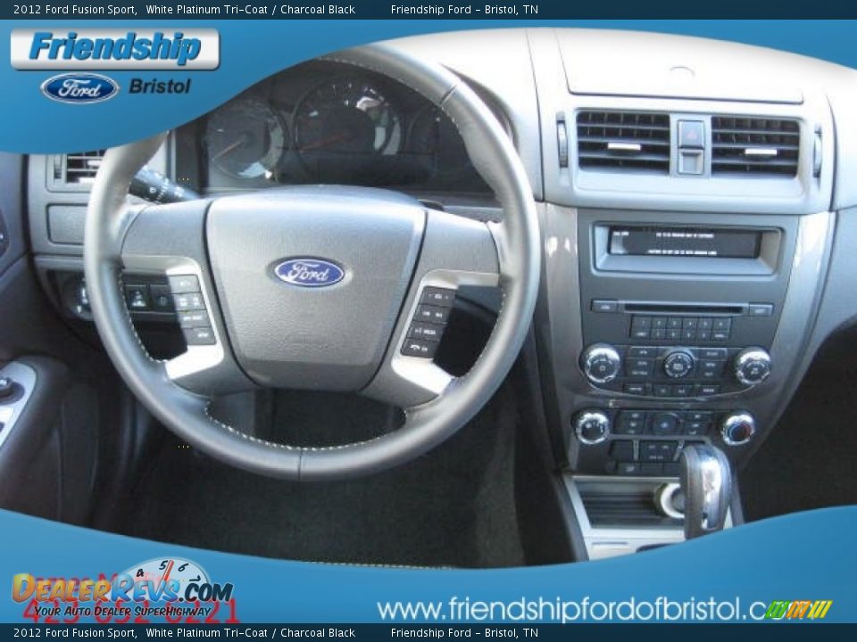 2012 Ford Fusion Sport White Platinum Tri-Coat / Charcoal Black Photo #18