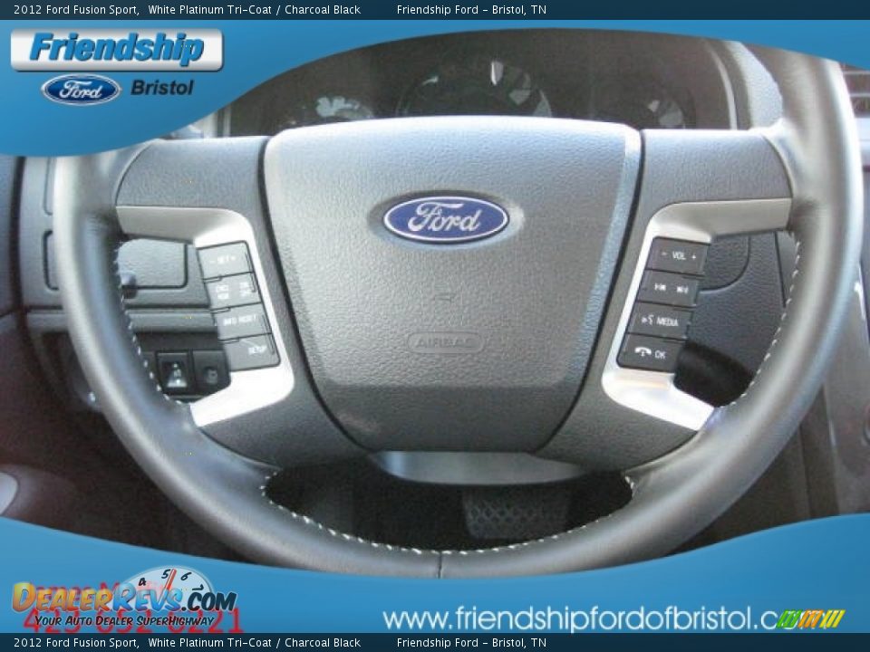 2012 Ford Fusion Sport White Platinum Tri-Coat / Charcoal Black Photo #21
