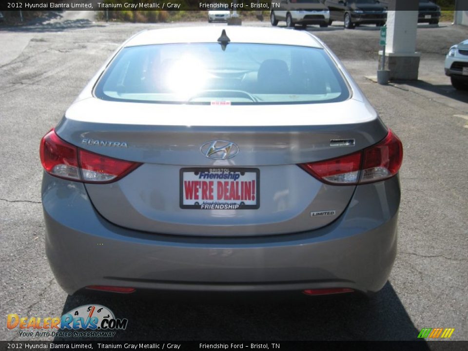 2012 Hyundai Elantra Limited Titanium Gray Metallic / Gray Photo #7
