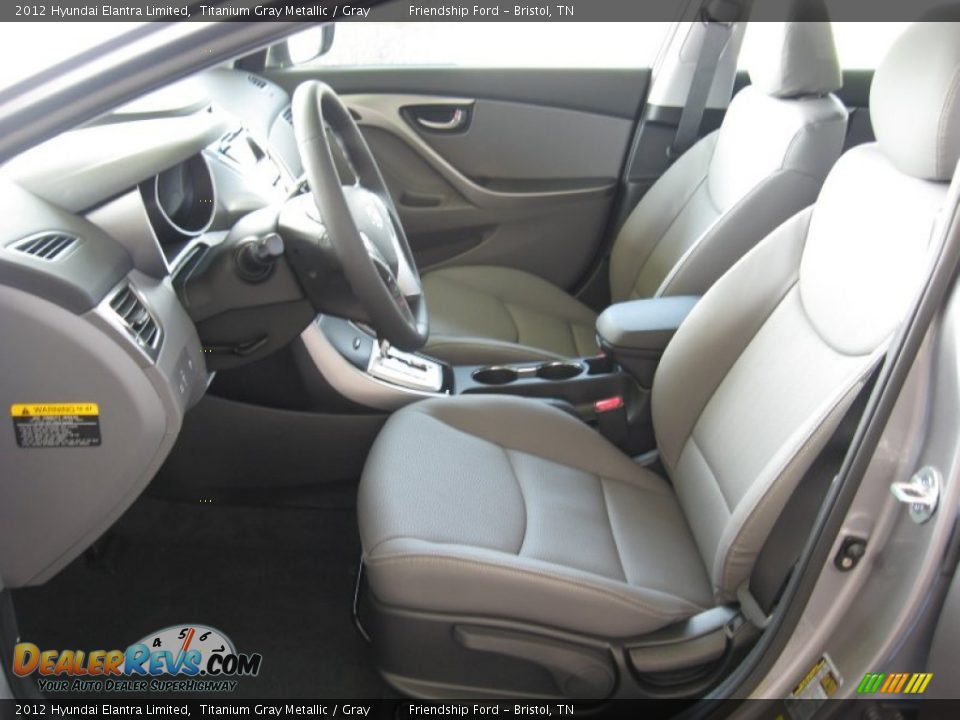 2012 Hyundai Elantra Limited Titanium Gray Metallic / Gray Photo #12