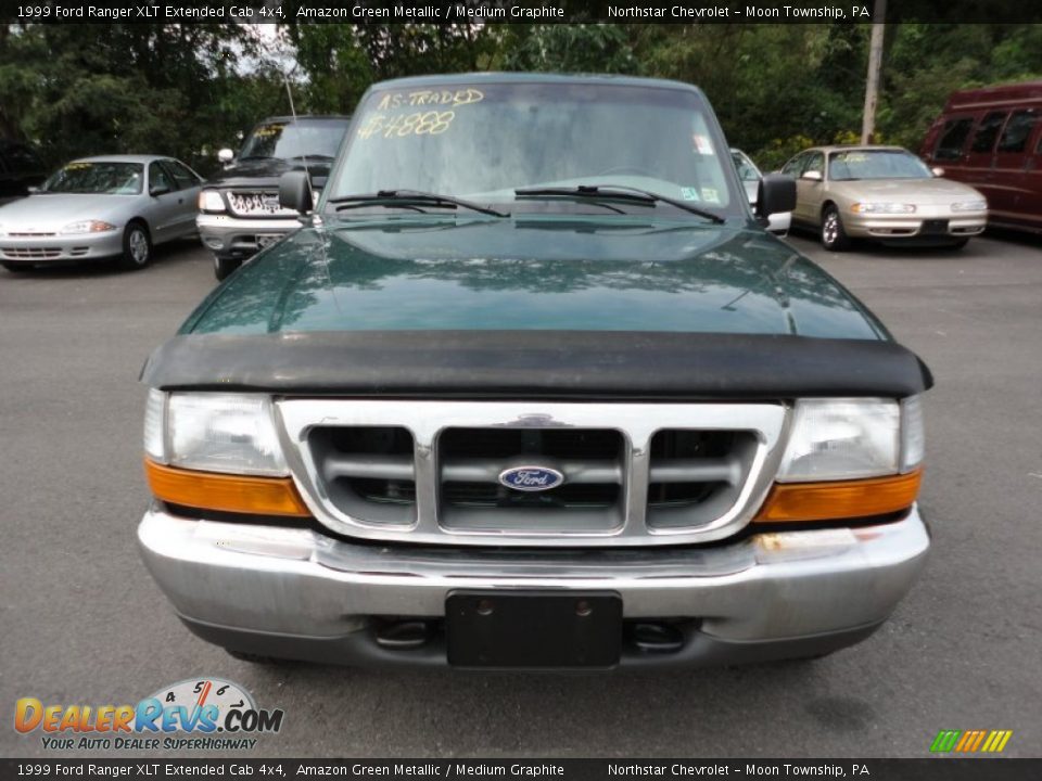 1999 Ford Ranger XLT Extended Cab 4x4 Amazon Green Metallic / Medium Graphite Photo #2